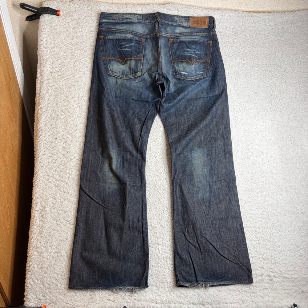 Guess Jeans The Cliff Boot Fit Dark Wash Denim Y2K Mens 36x31 11 inch leg open